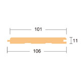HEM(米栂・ベイツガ)　11x101(106)　羽目板  (A・柾ムジ・無塗装)